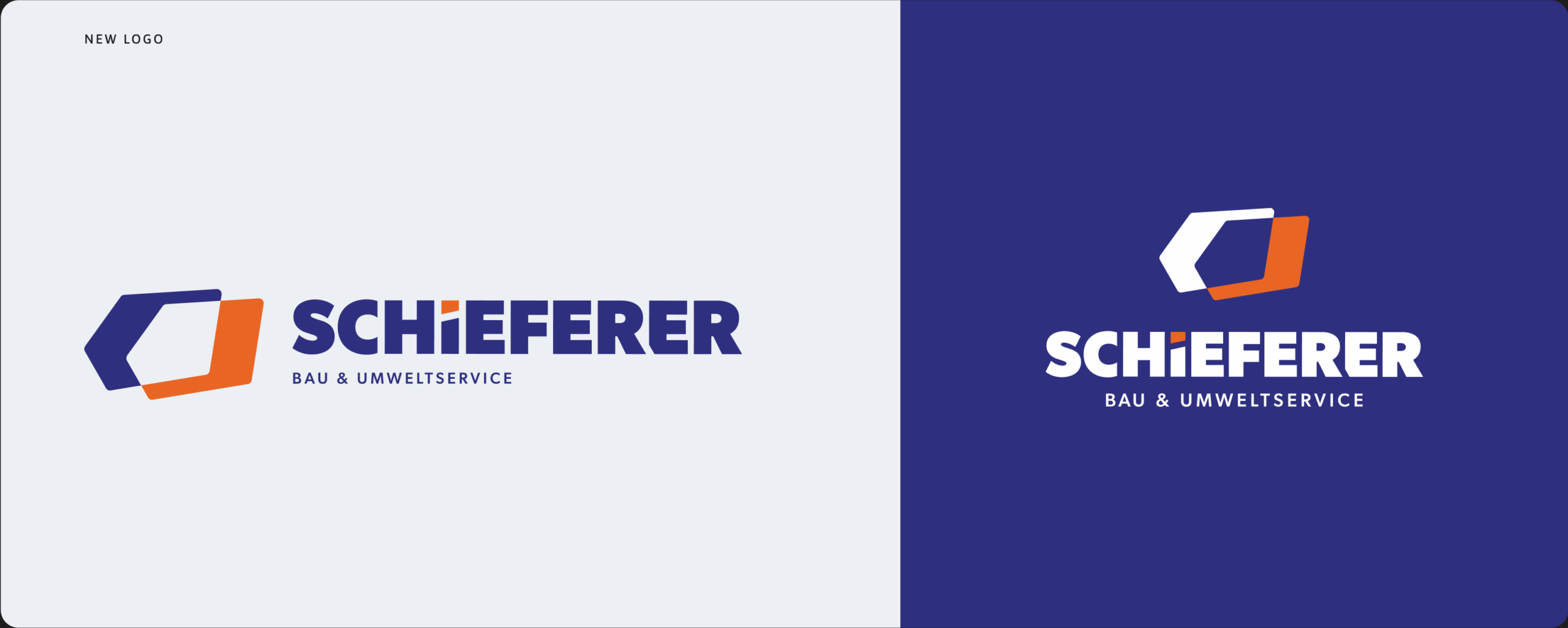 Schieferer Logo in Blau und Weiß